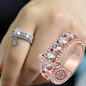 Bargain sales Fashion addons\Jewllery Gorgeous Women 925 Silver Wedding Rings Jewelry White Sapphire Ring Size 5-11