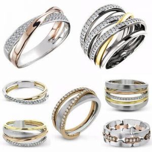 Bargain sales Fashion addons\Jewllery Multi-Styles Two Tone 925 Silver Rings Women White Sapphire Wedding Ring Sz 6-10