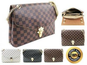 Bargain sales Women bags\Wallets Women&#039;s Designer Style Checkered Crossbody Flap Over Ladies Evening Shoulder Bag