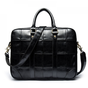 New Business Mens Black Leather Handbag Laptop Shoulder Bag