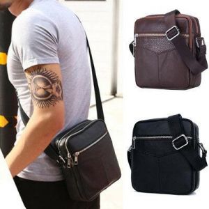 Men Genuine Leather Handbag Messenger Bag Casual Shoulder Crossbody Tote Bag NEW