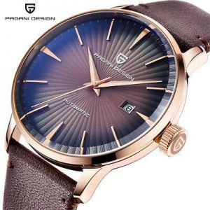Bargain sales Watches for men PAGANI DESIGN Men Military Automatic Self-Wind Watch Leather Band Reloj Hombre