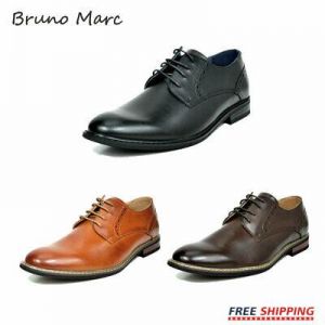 Bargain sales Men shoes Bruno Marc Mens Oxford Shoes Lace Up Leather Lined Classic Brogue Dress Shoes