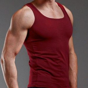Bargain sales Men fashion Men&#039;s Tank Top Cami Sleeveless Basic Tees Shirt Cotton T-Shirts Multi Colors Tee