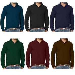 Mens Clothing Long Sleeve Plain Polo Shirt | S M L XL 2XL 3XL | Custom Fit Top