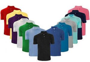 Mens T Shirts Pique Polo Shirt Plain Polycotton T-Shirts Tops S-5XL Multi-color