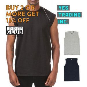 PROCLUB PRO CLUB MENS CASUAL TANK TOP T SHIRT SLEEVELESS SHIRTS MUSCLE TEE GYM