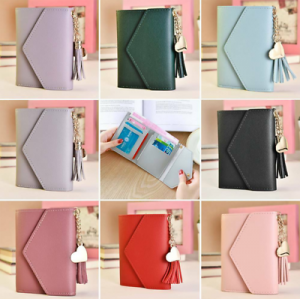 Women's Short Small Wallet Faux Leather Folding Coin Card Holder Money Purse