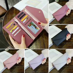 Women Clutch Faux Leather Wallet Long Card Holder Phone Bag Case Handbag Purse