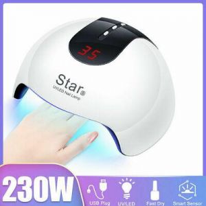230W LED Nail Dryer UV Lamp Gel Nail Polish Fast Curing Light Timer Sensor Salon