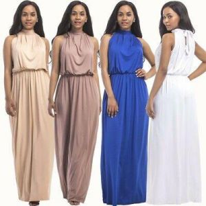 Women Sexy Sleeveless Strappy Evening Dresses Ladies Holiday Dress Plus Size