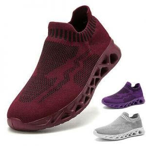 Women's Breathable Sports Running Shoes Outdoor Casual Slip On Walking Sneakers