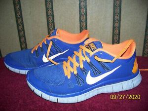 NIKE FREE 5.0 BLUE & ORANGE RUNNING SHOES WOMEN'S SIZE 8  # 580591-580