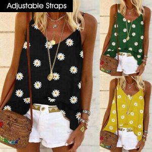 Bargain sales Sexy Womens Flower Print Boho Sling Tank Tops Loose Beach Casual Vest Blouse New