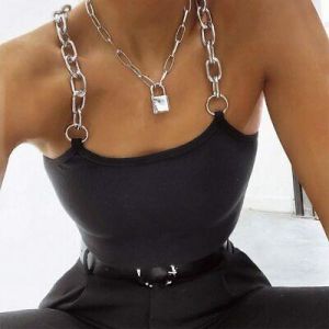 Women Metal Chain Straps Crop Top Sexy Summer Vest Fashion Party Wear Acces