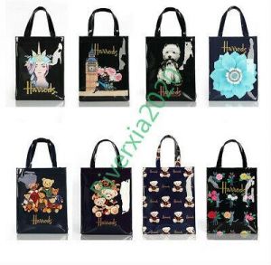 Women  PVC Waterproof Shopping Storage Harrods London Shoulder Bag Handbags