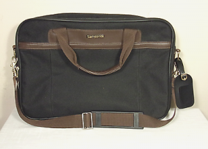 Vintage SAMSONITE Laptop/Messenger Bag (Early 90s) Black/Brown SHOULDER STRAP!