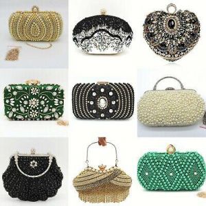 Christmas Party Rhinestones Handbags Crystal Clutches Wedding Purse Womens Bags