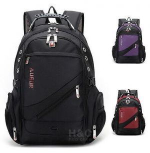 Men's Travel Rucksack Notebook 15.6" Laptop Backpack Hiking Swiss School Bag