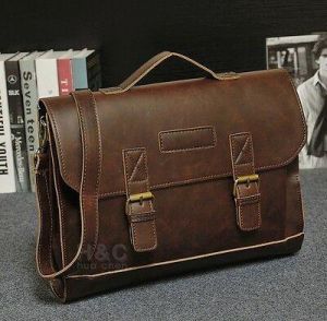 Men's PU Leather Briefcase Laptop Bag Messenger Shoulder Bag Business Case