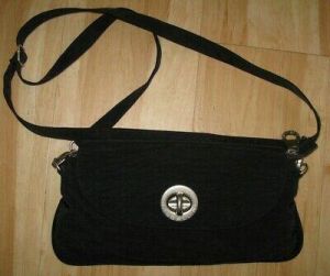 Baggallini Women's Nylon Cross turnlock black body / Shoulder Bag Purse