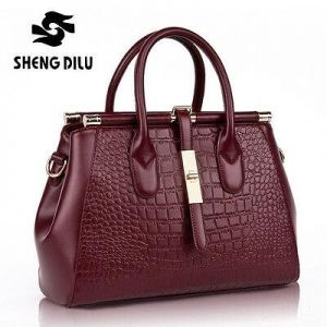 Hi-Q Genuine Leather Crocodile Women's Satchel Handbag Tote Purse Shoulder Bag