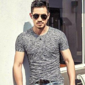 Fashion Men Cool Tee Slim Fit O Neck Short Sleeve Muscle Casual Tops T Shirts