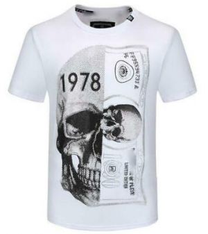 Fashion Men's Casual T-shirts Skull Pattern Short Sleeve Cotton Summer Tee M-XXL