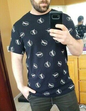 Men's Neon Riot NASA T-Shirt M NEW Black Graphic Allover Print Trendy Fashion