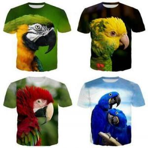 Fashion Women/Men's Animal COCKATOO 3D Print Short Sleeve Casual Graphic Tee