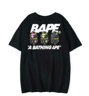 Fashion Women Men's Monkey icon Round Casual Short Sleeve T-Shirt Black XL