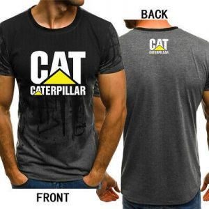 New Fashion Caterpillar Power  Print Men Short Sleeve T-Shirt Casual Tops Tee