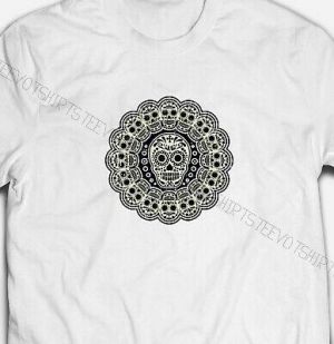 Mens or Womens Fashion Sugar skulls S-XXXL White Cotton T-shirt Tshirts Tee