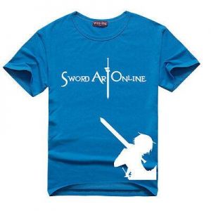 Top Anime Sword Art Online Logo Men's Summer T-shirt Short Sleeve Tee Fashion