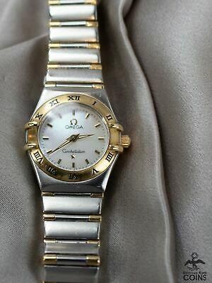 OMEGA Constellation Quartz 18K Gold Bezel MOP Dial Stainless Steel Women's Watch