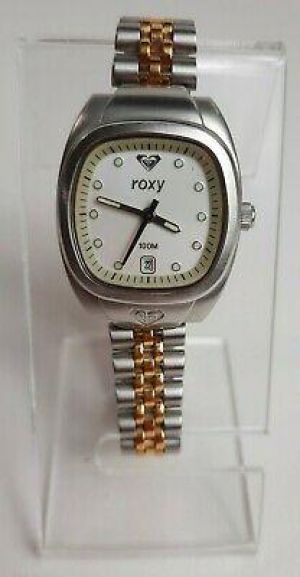 Women’s ROXY Stainless Steel W Date Analog Quartz Watch Square Face Adjustable