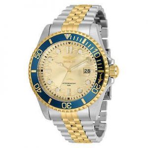 Invicta Men&#039;s Watch Pro Diver Quartz Champagne Dial Two Tone Bracelet 30617