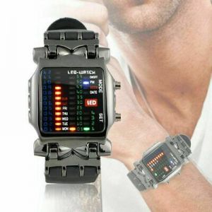 Luxury Men&#039;s Stainless Steel Watch LED Sports Date Digital Bracelet Wristwa M7R2