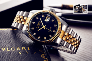 Bargain sales Watches for men Business Men Lady Luxury Gold Stainless Steel Zircon Date Quartz Wrist Watch Box