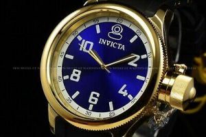 Invicta Men&#039;s 52MM Classic Russian Diver 1959 Royal Blue Gold Swiss Movt Watch