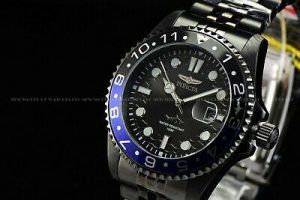Invicta Men's 43mm Pro Diver Triple Black Pepsi Bezel Polished Bracelet Watch
