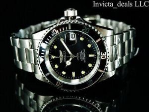 Invicta Men's 40mm Pro Diver SUBMARINER AUTOMATIC NH35A BLACK DIAL Silver Watch