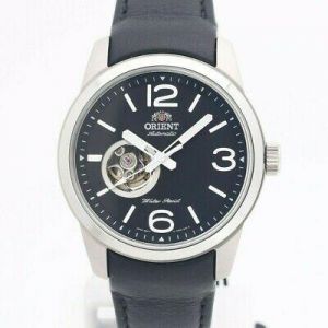 New ORIENT Automatic Men's Black Watch FDB0C003B0 Leather easy to read
