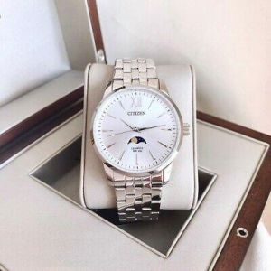 Citizen AK5000-54A Quartz Analog Moon Phase Stainless Steel Bracelet Men's Watch