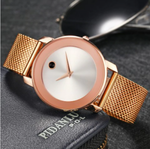 Bargain sales Movado Bold Shape Miss FOX Rose Gold Steel Mesh Bracelet Women's Swiss Watch