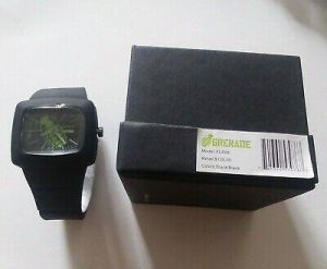 MEN'S GRENADE FLARE WATCH w/DAY DATE BLACK WRISTWATCH GRENADE WATCH COLLECTION