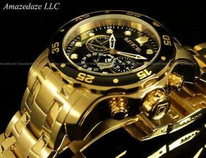 NEW Invicta Men's Pro Diver Scuba Chronograph Stainless Steel Black Dial Watch!!