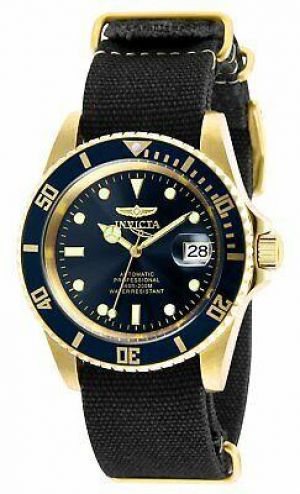 Invicta Men's Watch Pro Diver Automatic Blue Dial Black Canvas Strap 27625