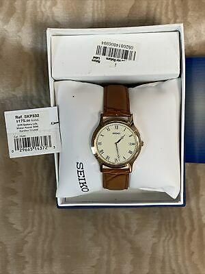 NEW SEIKO MEN'S # SKP332 BROWN LEATHER STRAP WATCH