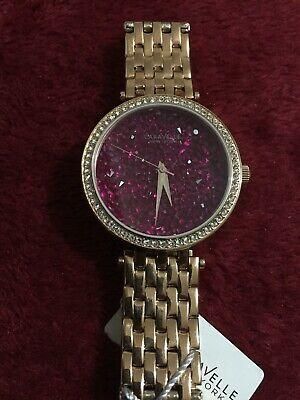 Caravelle New York Women's 44L221 Swarovski Crystal Rose Gold Tone Watch
